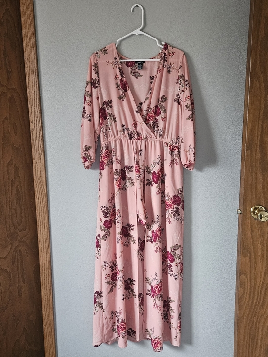 Rue21 Pants - Rue21 Pink Floral Wrap Jumpsuit